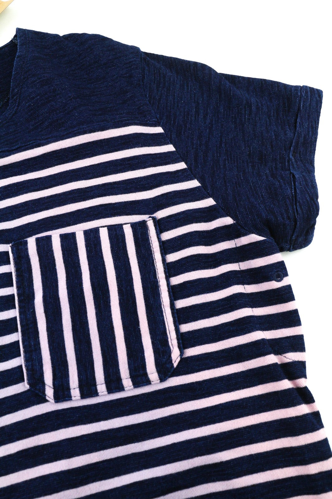 SCOTCH & SODA  Blauw Mens T-Shirt ~L Navy Blue Short Sleeve Striped Pullover