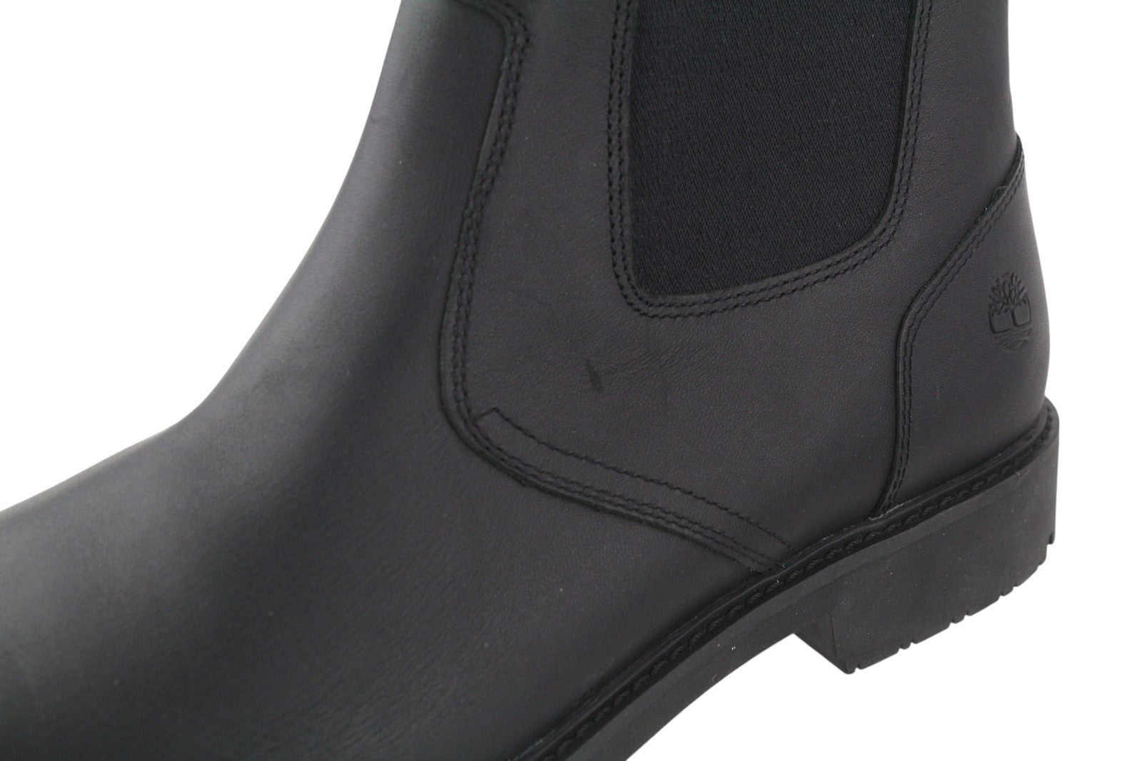 TIMBERLAND 5551R vyriški aulinukai EU45.5/46 juodi odiniai „Chelsea“ stiliaus palaidinės su migdolų raštu 