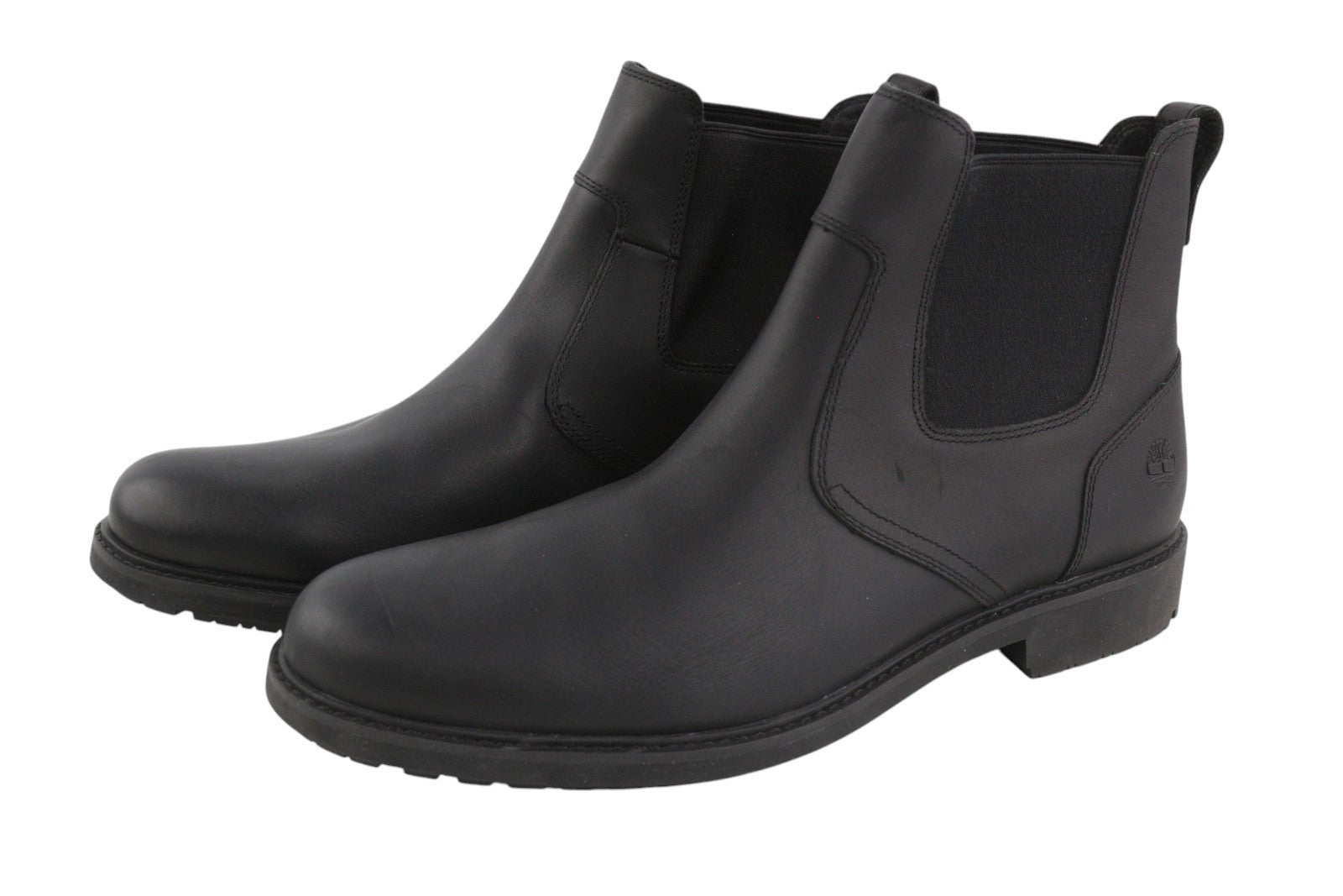 TIMBERLAND 5551R vyriški aulinukai EU45.5/46 juodi odiniai „Chelsea“ stiliaus palaidinės su migdolų raštu 