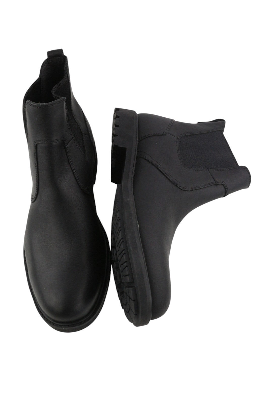 TIMBERLAND 5551R vyriški aulinukai EU45.5/46 juodi odiniai „Chelsea“ stiliaus palaidinės su migdolų raštu 