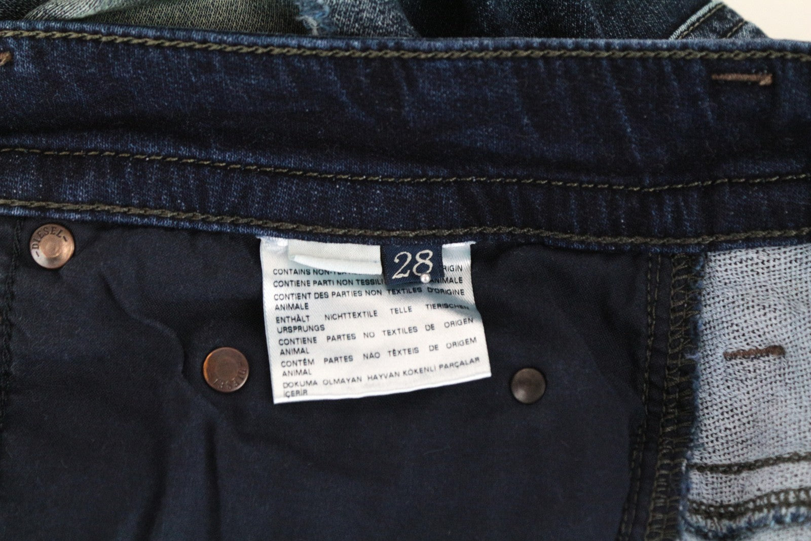 DIESEL Thavar-NE R060S vyriški W28 mėlyni ploni jogos sportiniai marškinėliai, tamprūs, skalbti 