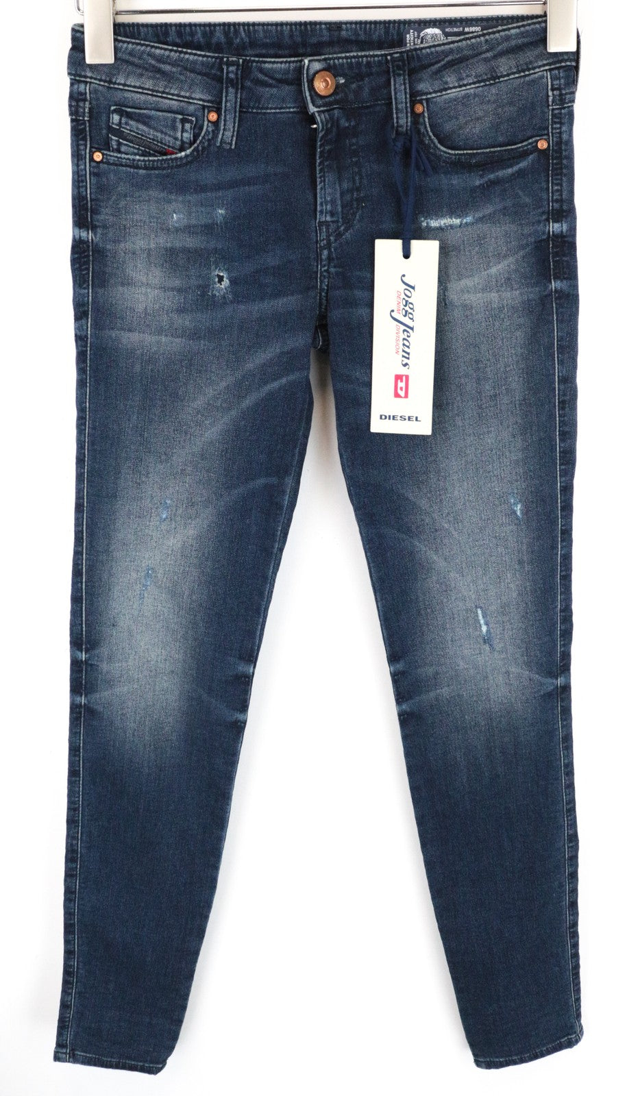 DIESEL Gracey-Ne 0686W moteriški W23 Slim mėlyni Jogg tamprūs sportiniai džinsai 