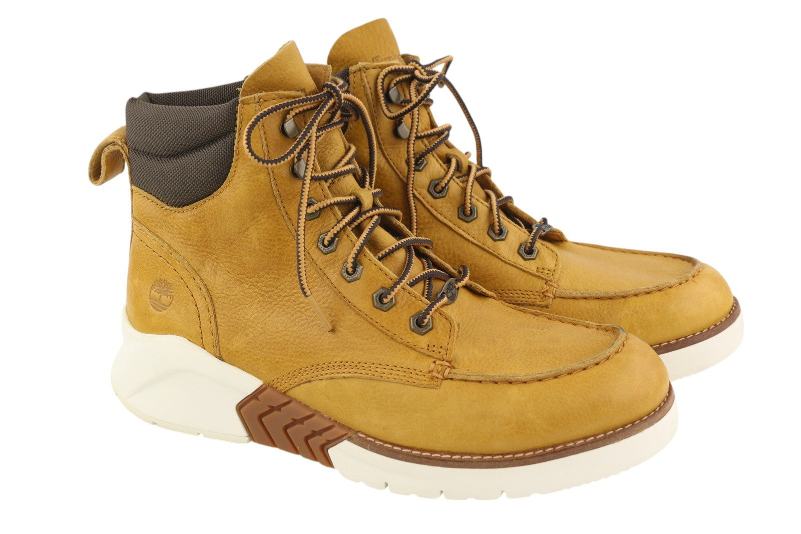 TIMBERLAND A27VE vyriški aulinukai EU43.5/44 rudi odiniai suvarstomi vidurio viršutiniai migdolų nosys 