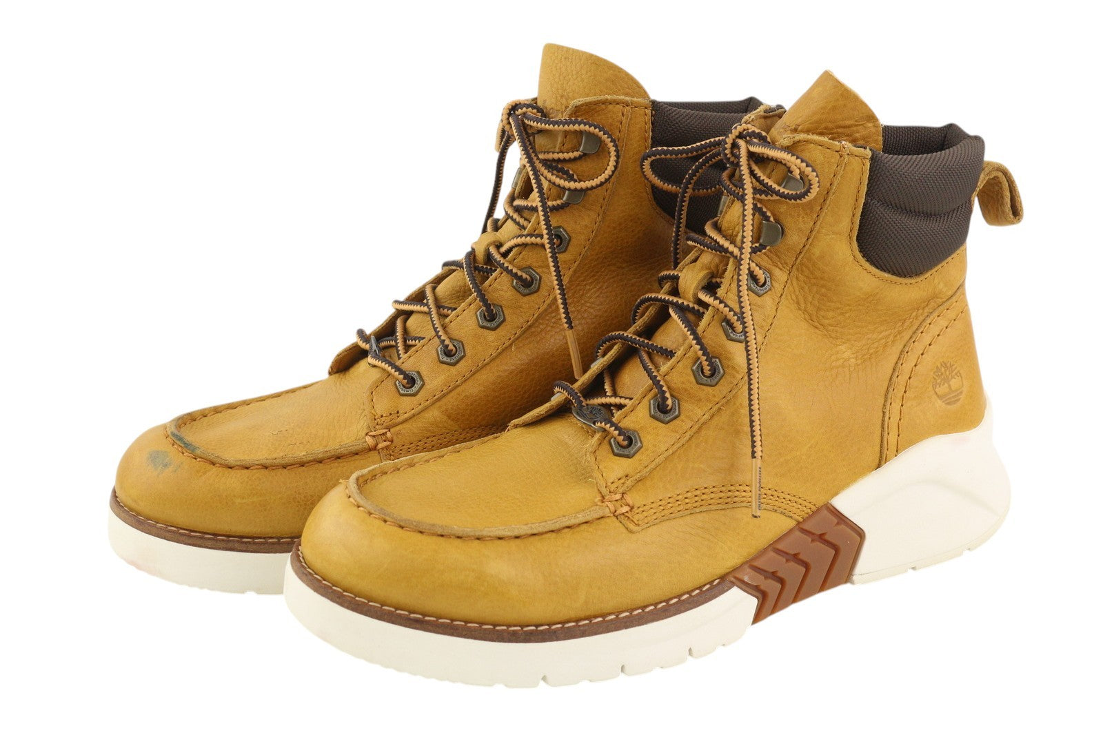 TIMBERLAND A27VE vyriški aulinukai EU43.5/44 rudi odiniai suvarstomi vidurio viršutiniai migdolų nosys 