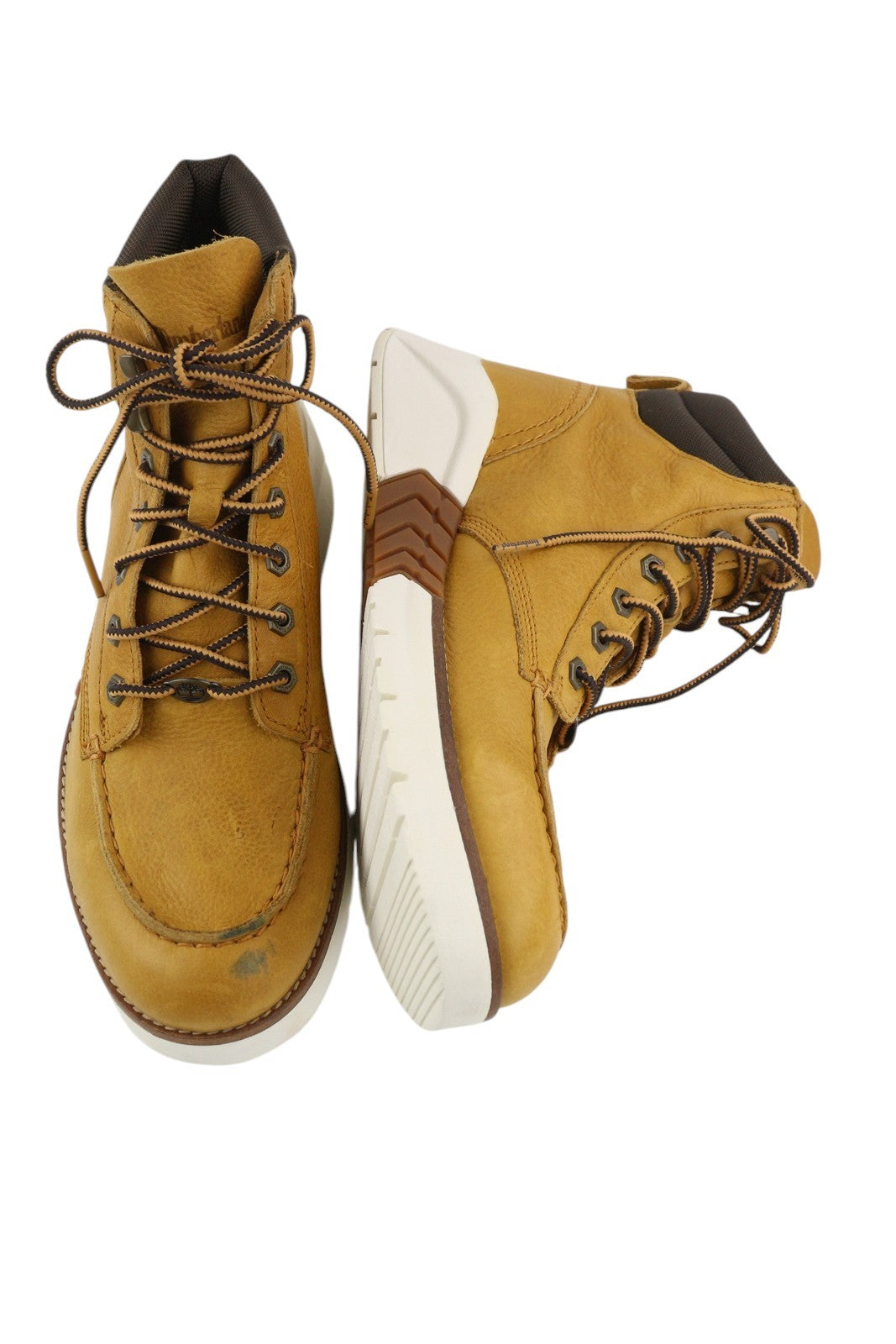 TIMBERLAND A27VE vyriški aulinukai EU43.5/44 rudi odiniai suvarstomi vidurio viršutiniai migdolų nosys 