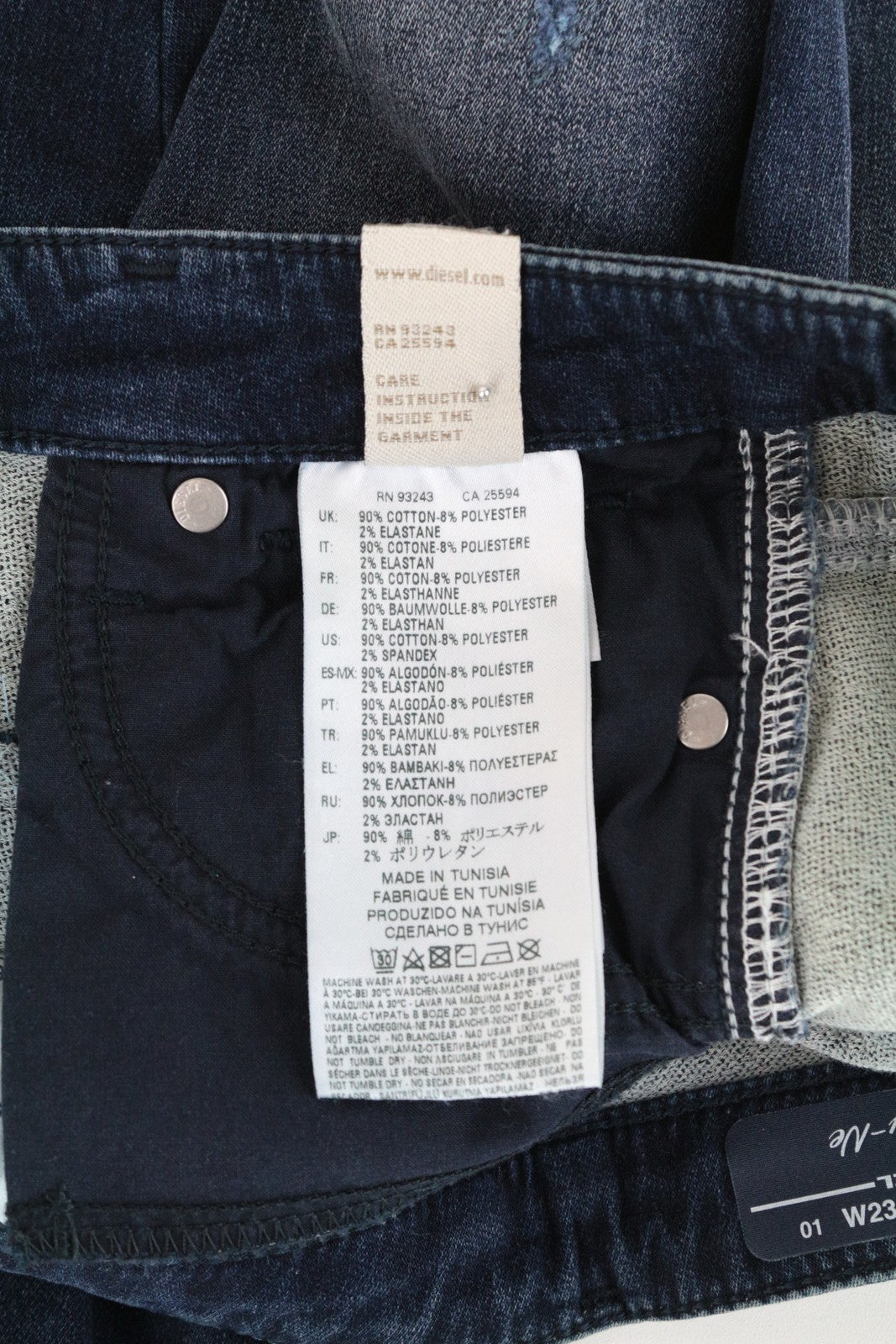 DIESEL Gracey-Ne 0686W moteriški W23 Slim mėlyni medvilniniai Jogg tamprūs džinsai 