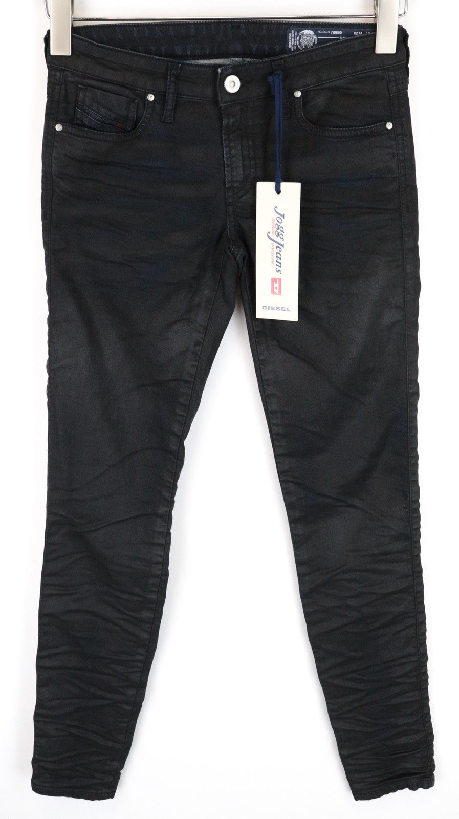 DIESEL Gracey-Ne 0688U moteriški W25 ploni juodi dengti tamprūs jogg džinsai 