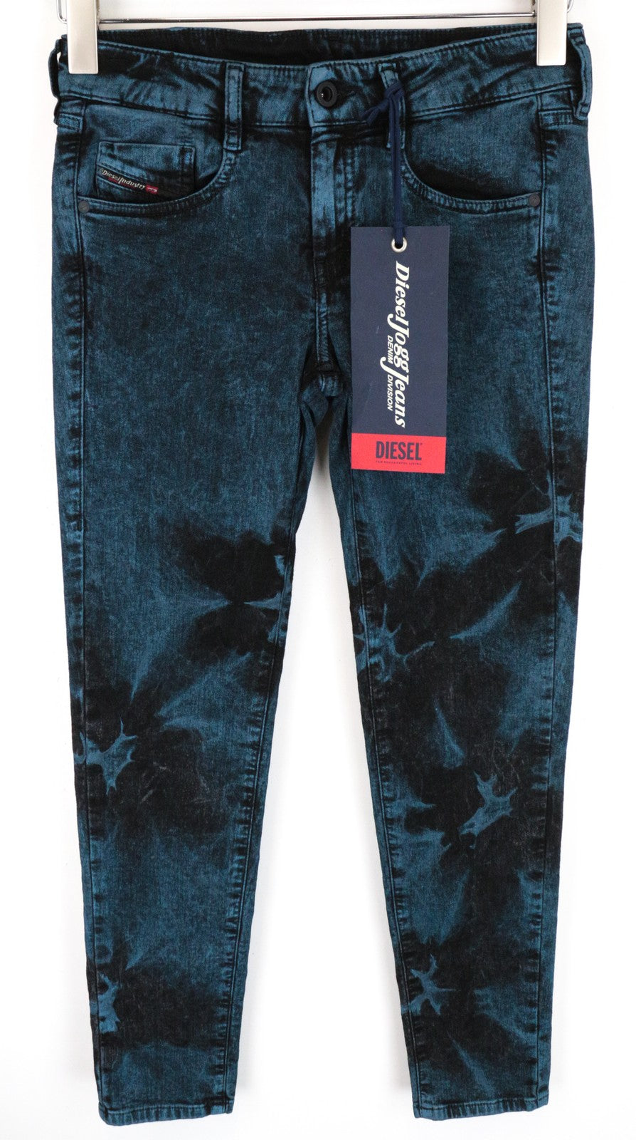 DIESEL D-Ollies-SP-NE 084AF moteriški W25 ploni mėlyni tamprūs medvilniniai jogg džinsai 