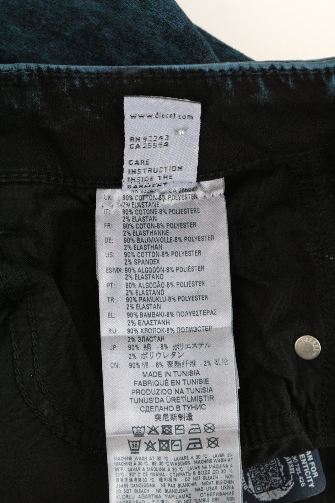 DIESEL D-Ollies-SP-NE 084AF moteriški W25 ploni mėlyni tamprūs medvilniniai jogg džinsai 