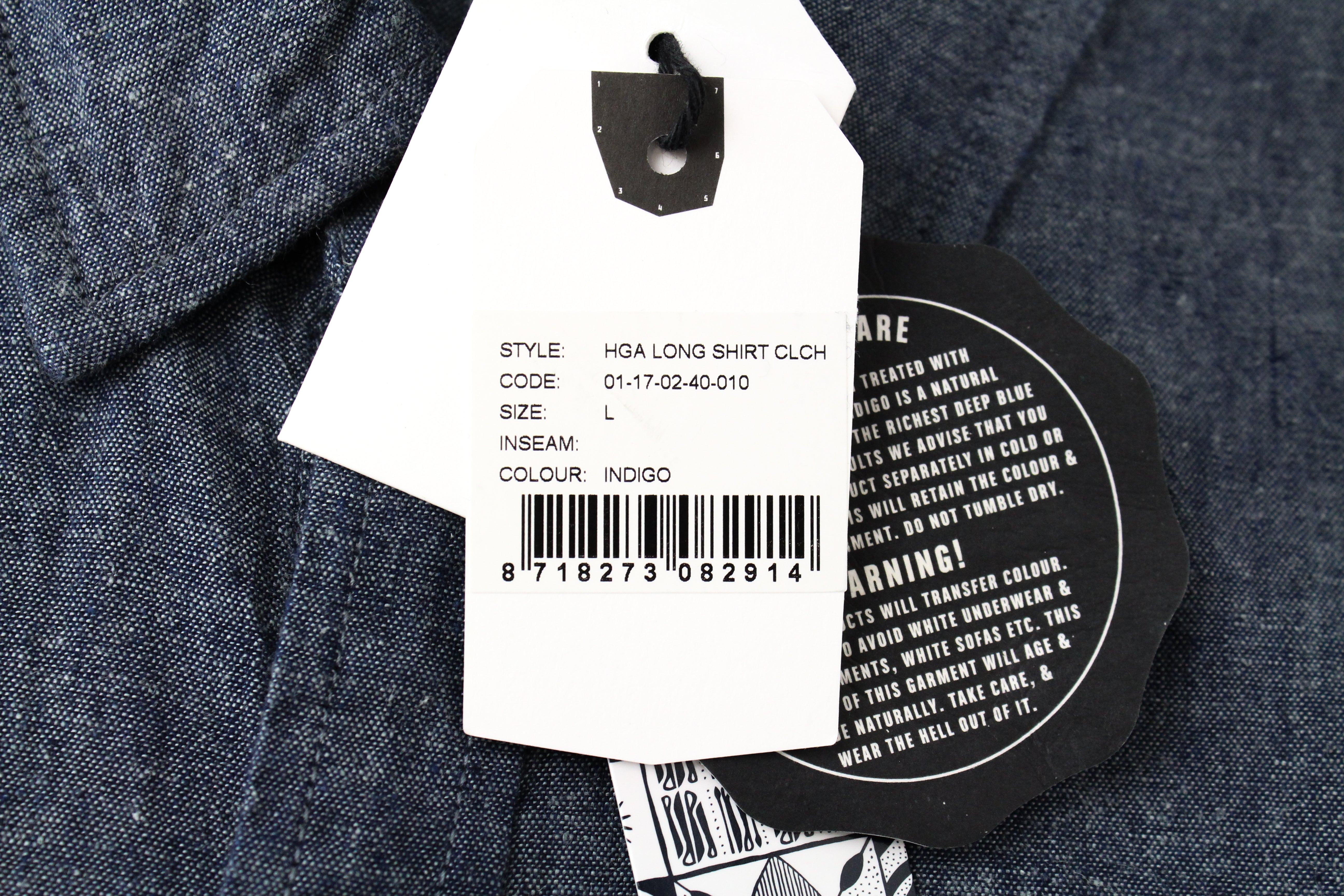 DENHAM Hga Mens Indigo Blue L Shirt Cotton  Printed  Look