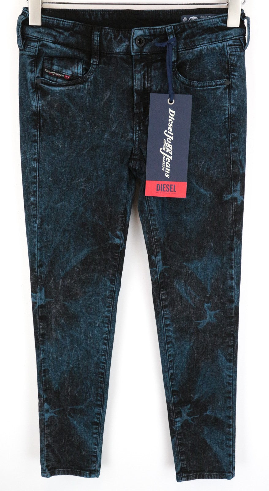 DIESEL D-Ollies-SP-NE 084AF moteriški W26 Slim mėlyni sportiniai Jogg tamprūs džinsai 