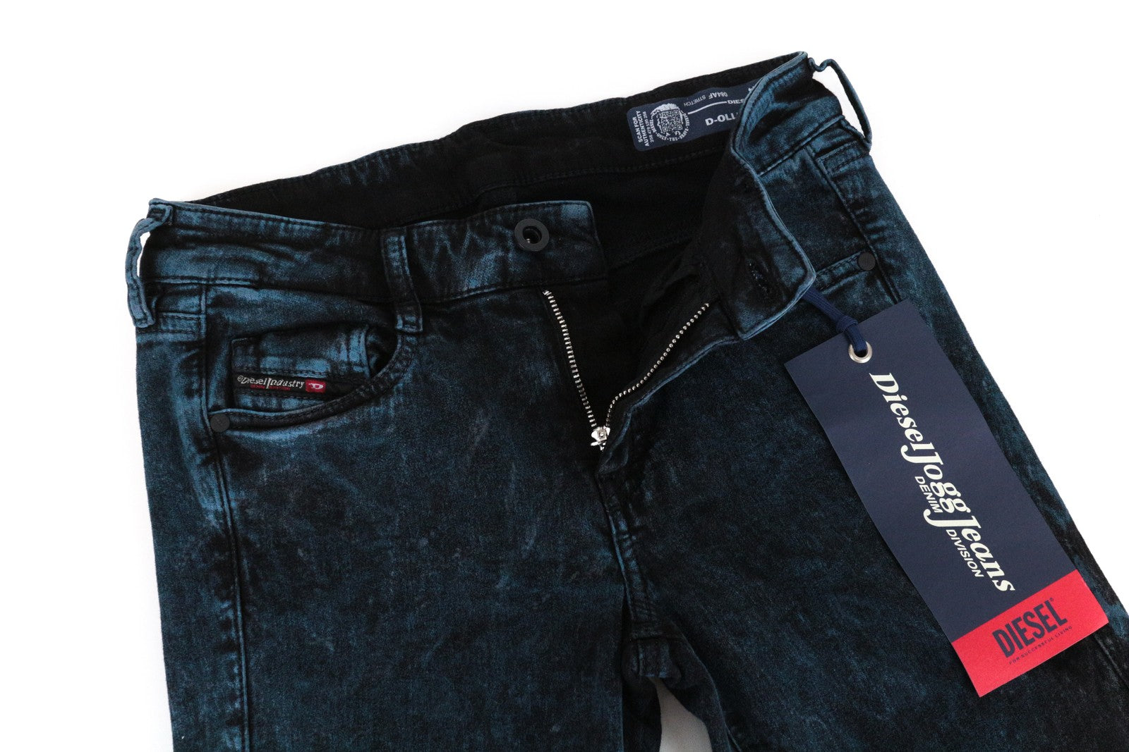 DIESEL D-Ollies-SP-NE 084AF moteriški W26 Slim mėlyni sportiniai Jogg tamprūs džinsai 