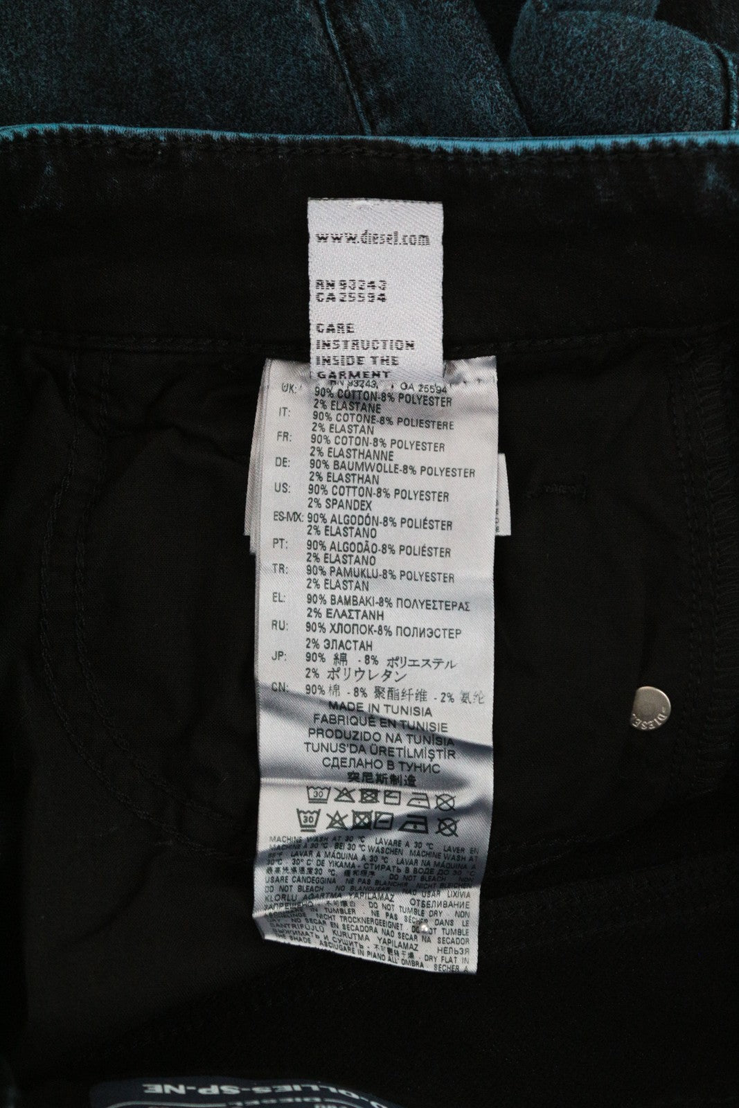 DIESEL D-Ollies-SP-NE 084AF moteriški W26 Slim mėlyni sportiniai Jogg tamprūs džinsai 