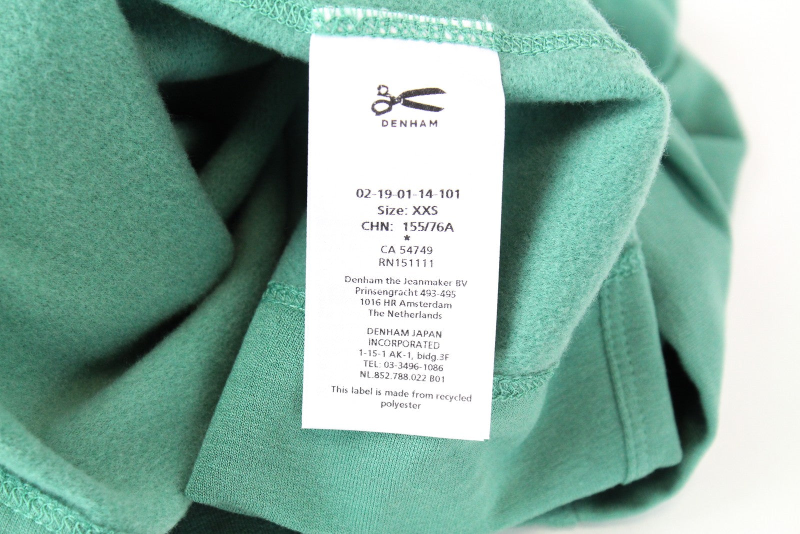 DENHAM Compass 2XS Womens Green Stretch Classic Short Sleeve Summer Pullover