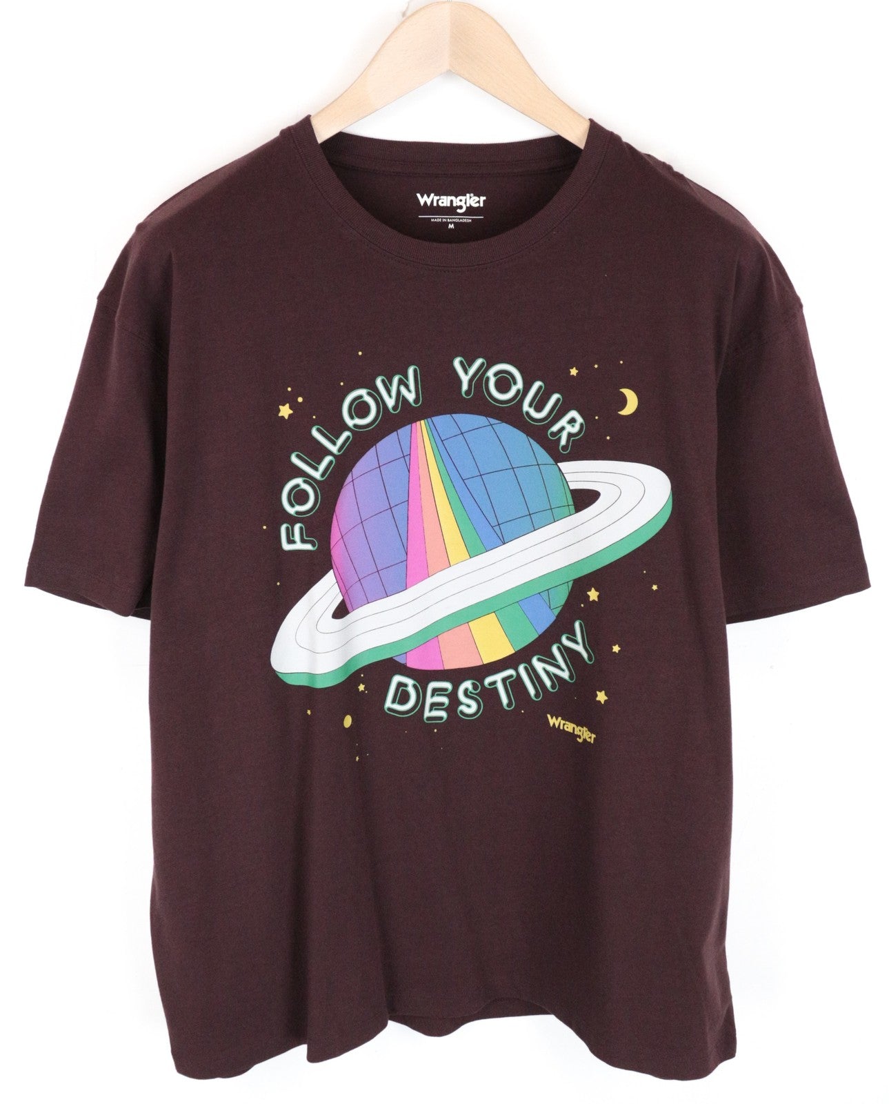 WRANGLER vyriški M violetiniai spausdinti logotipo marškinėliai trumpomis rankovėmis medvilniniai vasariniai marškinėliai 