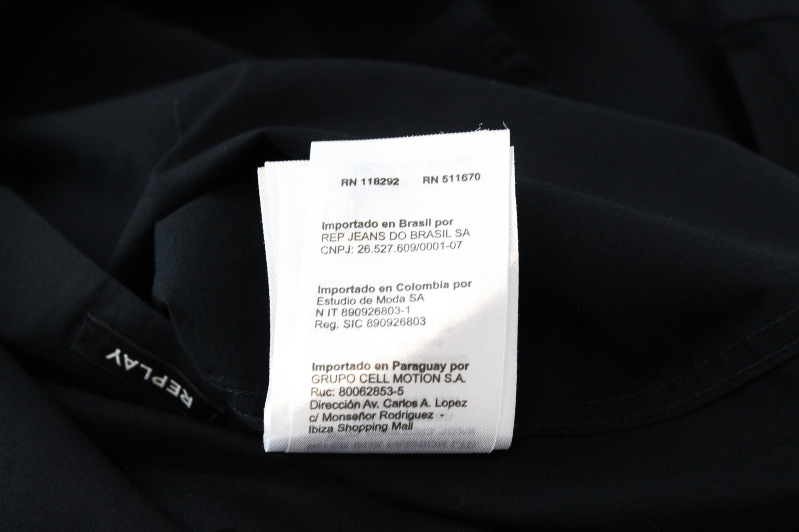 REPLAY Mens Slim  S Shirt Black Stretch Cotton Button-Up Long Sleeve