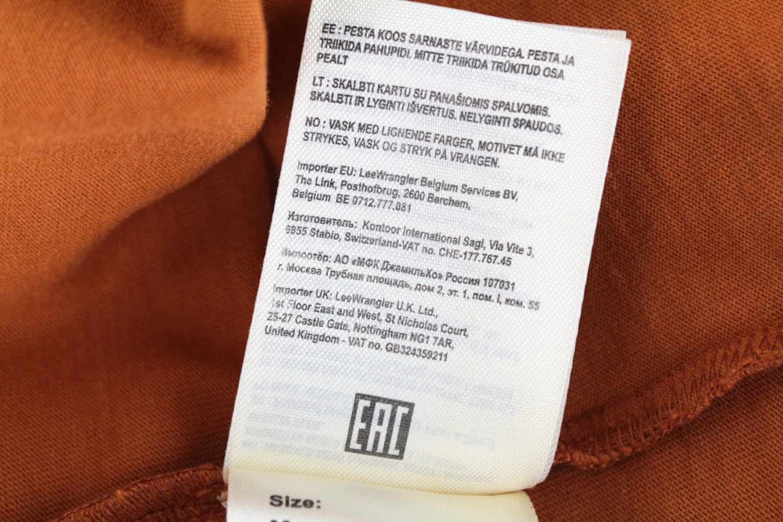 WRANGLER vyriški oranžiniai medvilniniai megztiniai ilgomis rankovėmis, laisvalaikio stiliaus, su logotipu M dydžio 