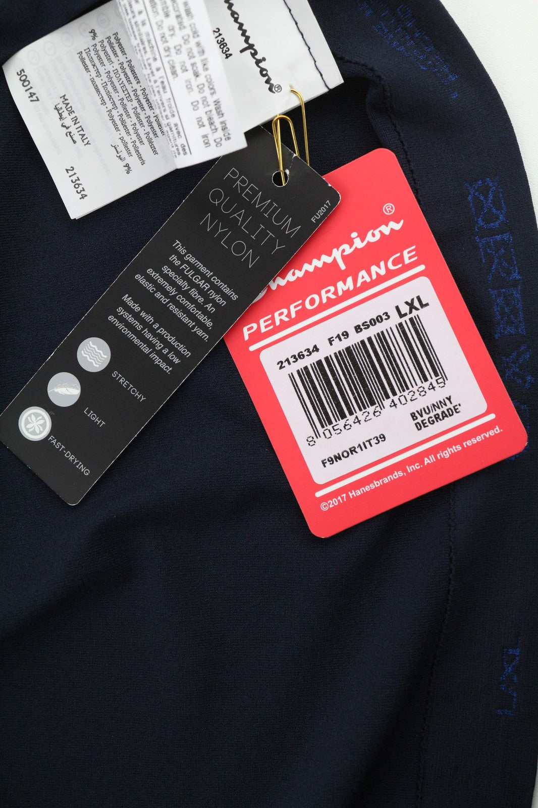 CHAMPION vyriški marškinėliai ilgomis rankovėmis, mėlyni, tamprūs, L/XL dydžio 