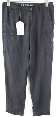 DENHAM Tara W27 L28 Grey Womens Zip-Fly  Multi Pocket Trousers