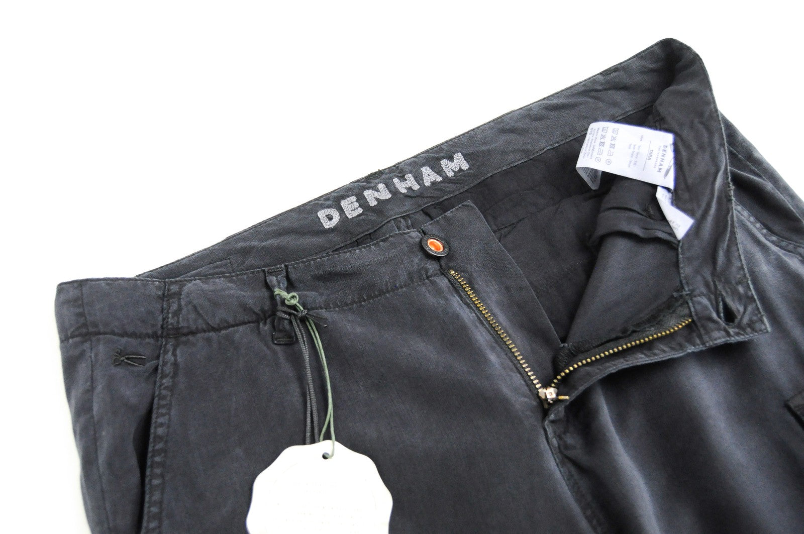 DENHAM Tara W27 L28 Grey Womens Zip-Fly  Multi Pocket Trousers