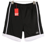DIESEL Amsb-Stadiom-Wt13 Men Shorts L 55DSL Sport Track Elastic Waist Logo Black