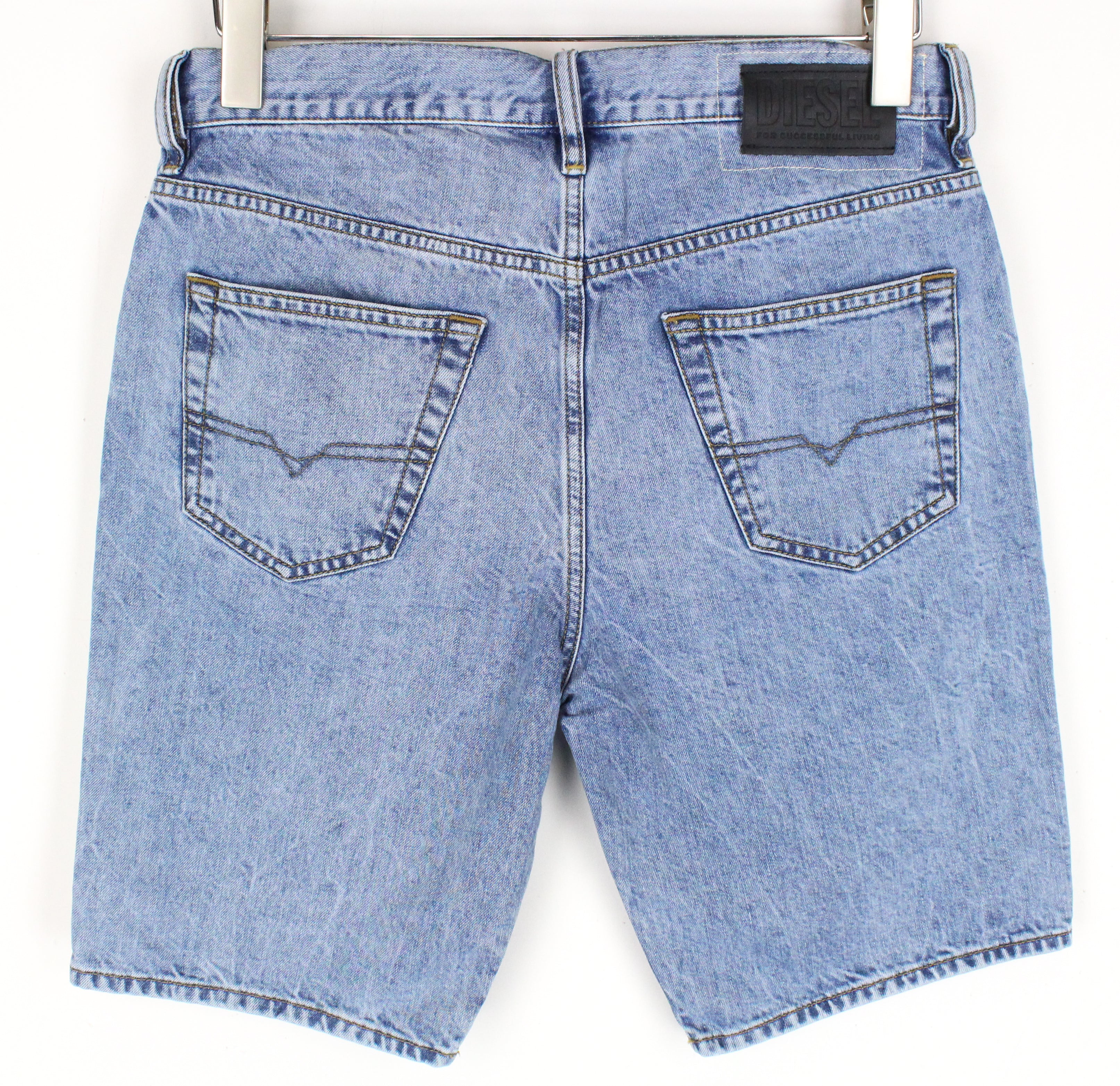 DIESEL D-Mirk 084RE Men Shorts W29 Pure Cotton Washed Light Blue Slim Fit Denim