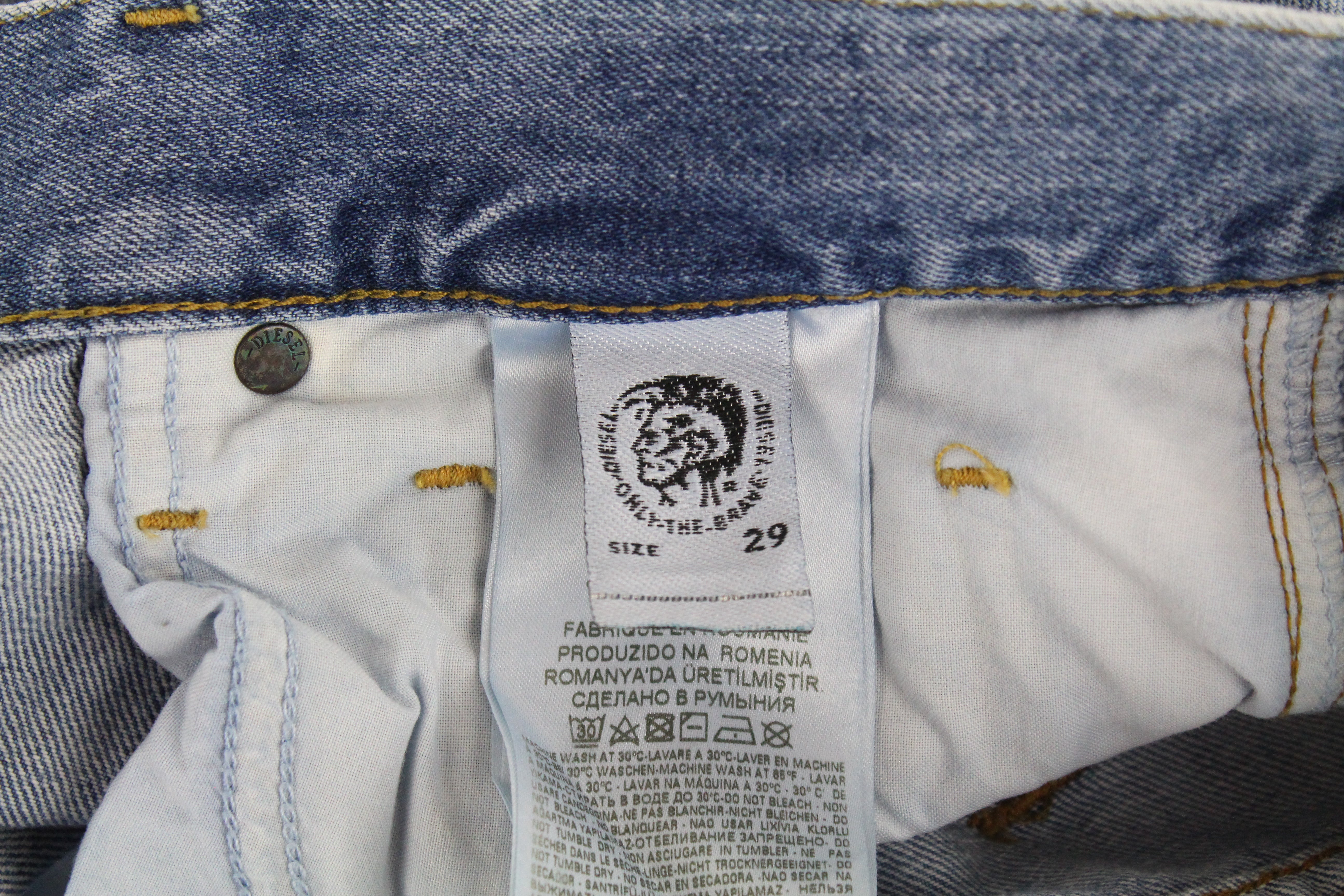 DIESEL D-Mirk 084RE Men Shorts W29 Pure Cotton Washed Light Blue Slim Fit Denim