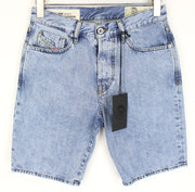 DIESEL D-Mirk 084RE Men Shorts W28 Pure Cotton Washed Light Blue Slim Fit Denim