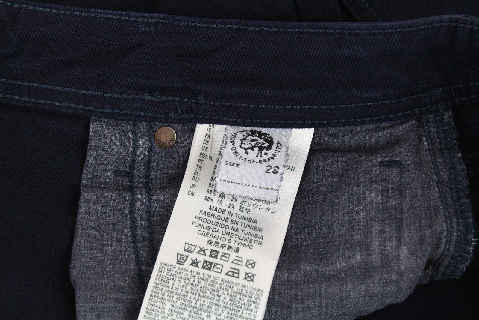 DIESEL Keeshort R6Q88 Men Shorts W28 Dark Blue Cotton Stretch 5-Pocket Denim