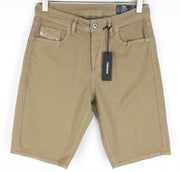 DIESEL Keeshort R6Q88 Men Shorts W29 Brown Cotton Stretch 5-Pocket Button Denim