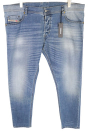 DIESEL Tepphar 0842H W40/L32 vyriški ploni morkų rašto tamprūs medvilniniai džinsai, mėlyni, skalbti 