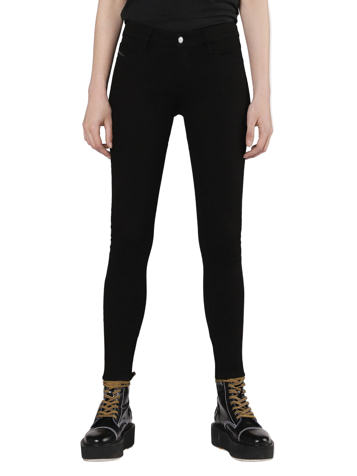 DIESEL Slandy 0860S moteriški džinsai W26/L30 itin aptempti, juodi, tamprūs medvilniniai džinsai 