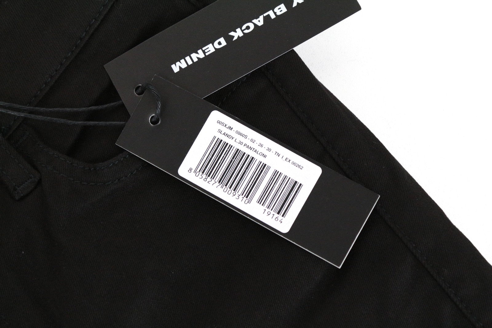 DIESEL Slandy 0860S moteriški džinsai W26/L30 itin aptempti, juodi, tamprūs medvilniniai džinsai 