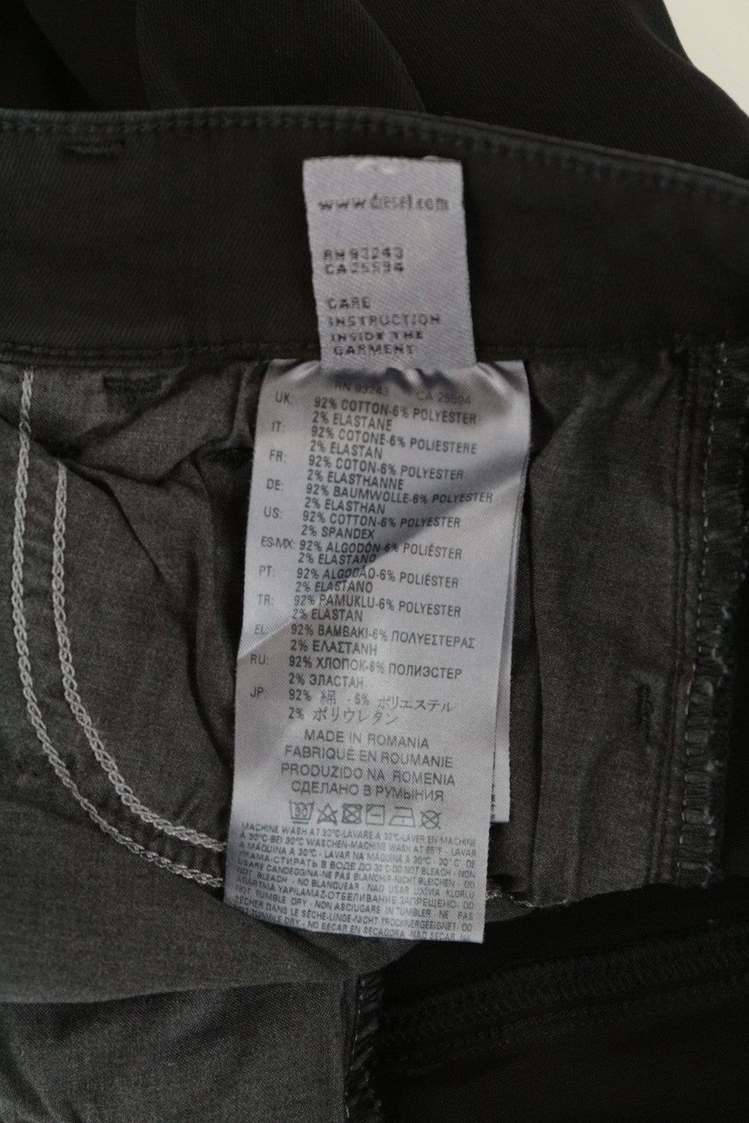 DIESEL Slandy-Ankle 084EX moteriški juodi aptempti džinsai W27/L32 