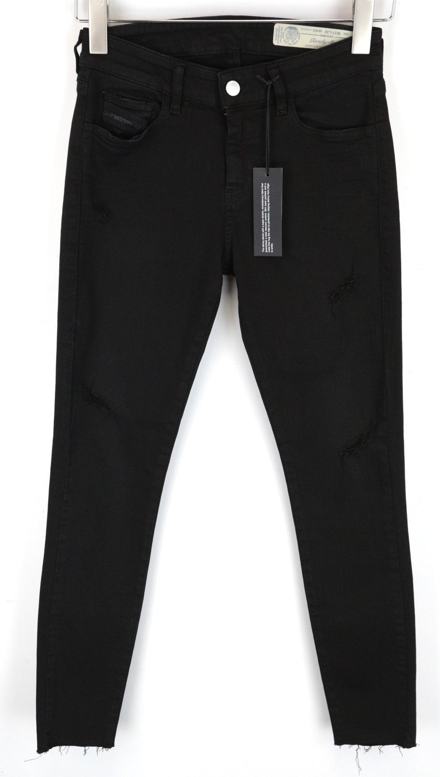 DIESEL Slandy-Ankle 084EX moteriški juodi aptempti džinsai W27/L32 