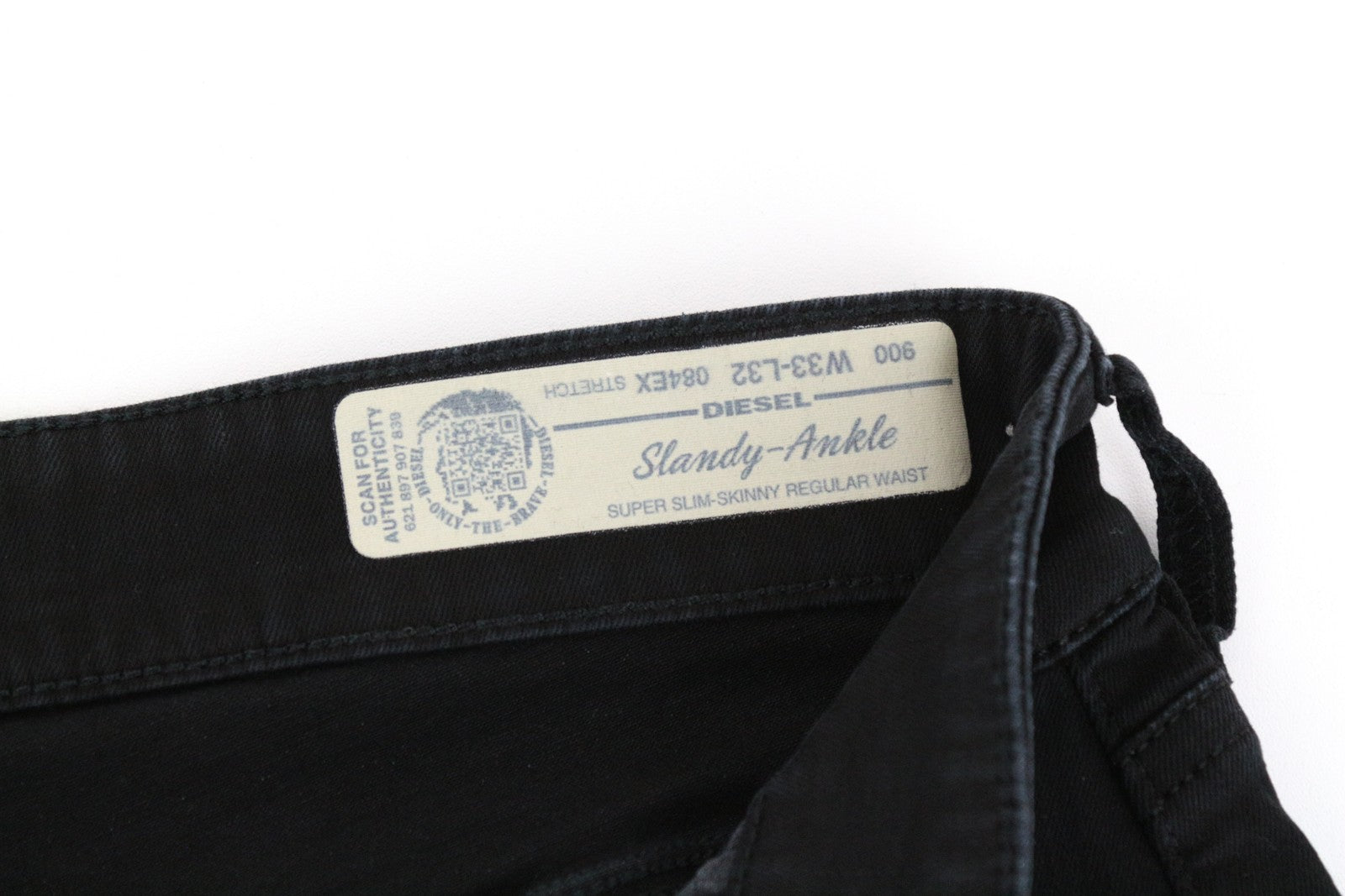 DIESEL Slandy-Ankle 084EX W33 L32 aptempti itin aptempti moteriški juodi džinsai 