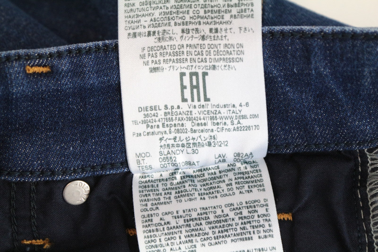 DIESEL Slandy 082AA moteriški džinsai W25 L30 mėlyni, itin aptempti, tamprūs medvilniniai džinsai 