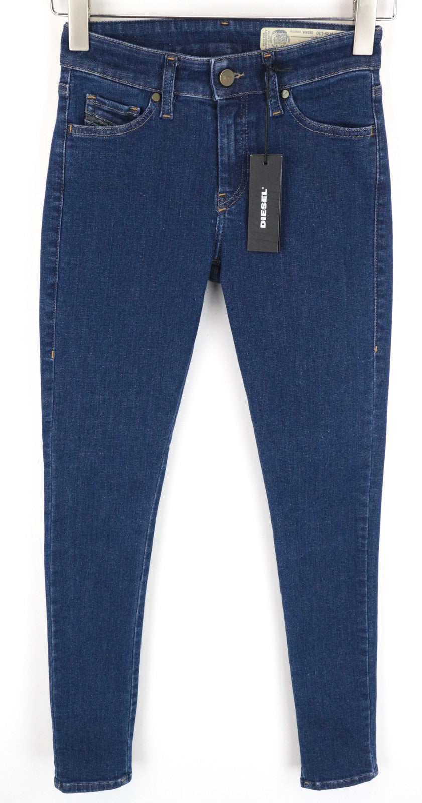 DIESEL Slandy 082AA moteriški džinsai W25 L30 mėlyni, itin aptempti, tamprūs medvilniniai džinsai 