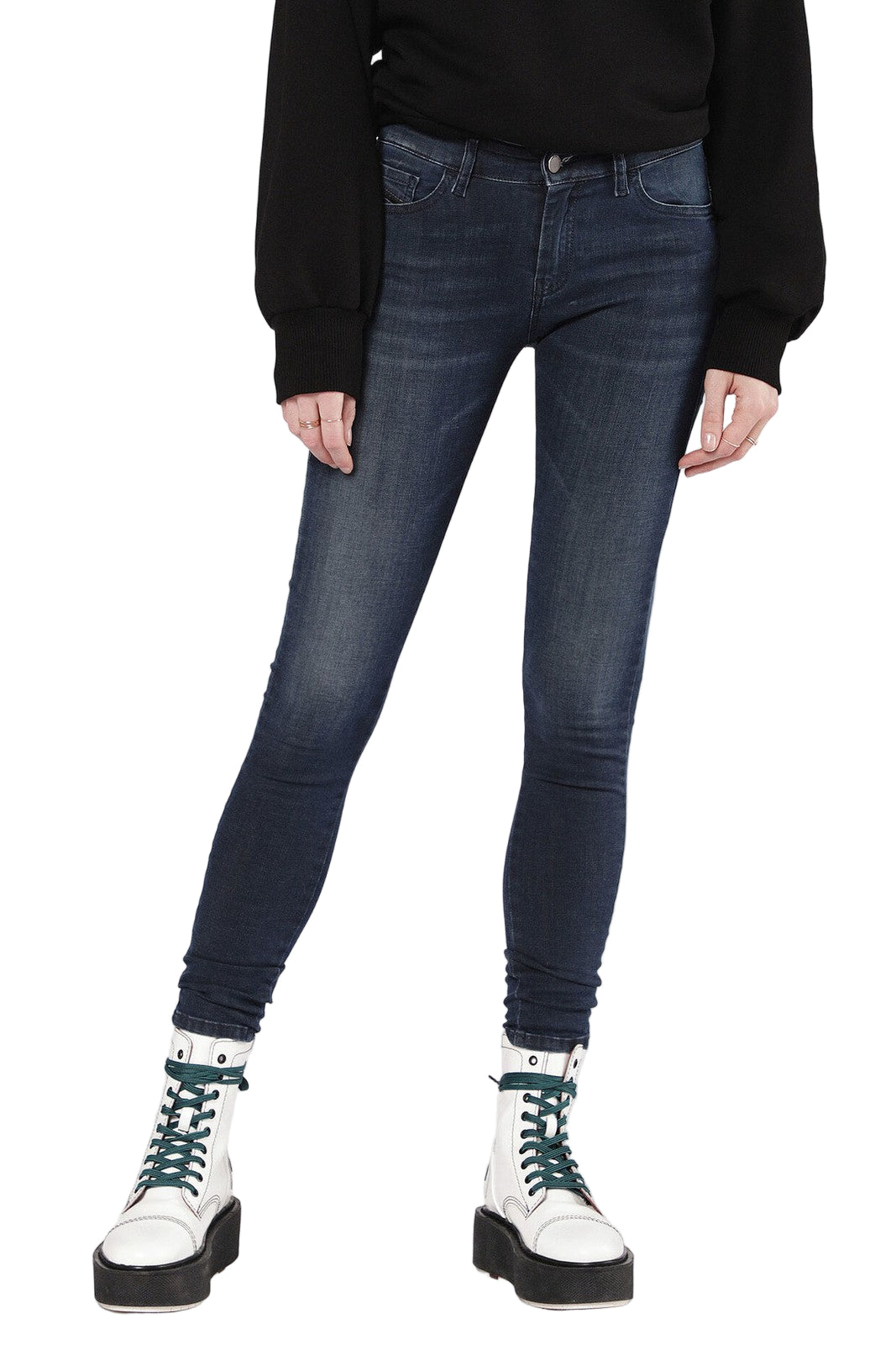 DIESEL Slandy 0681G W26 L30 Slim Fit Super Skinny mėlyni tamprūs moteriški džinsai 