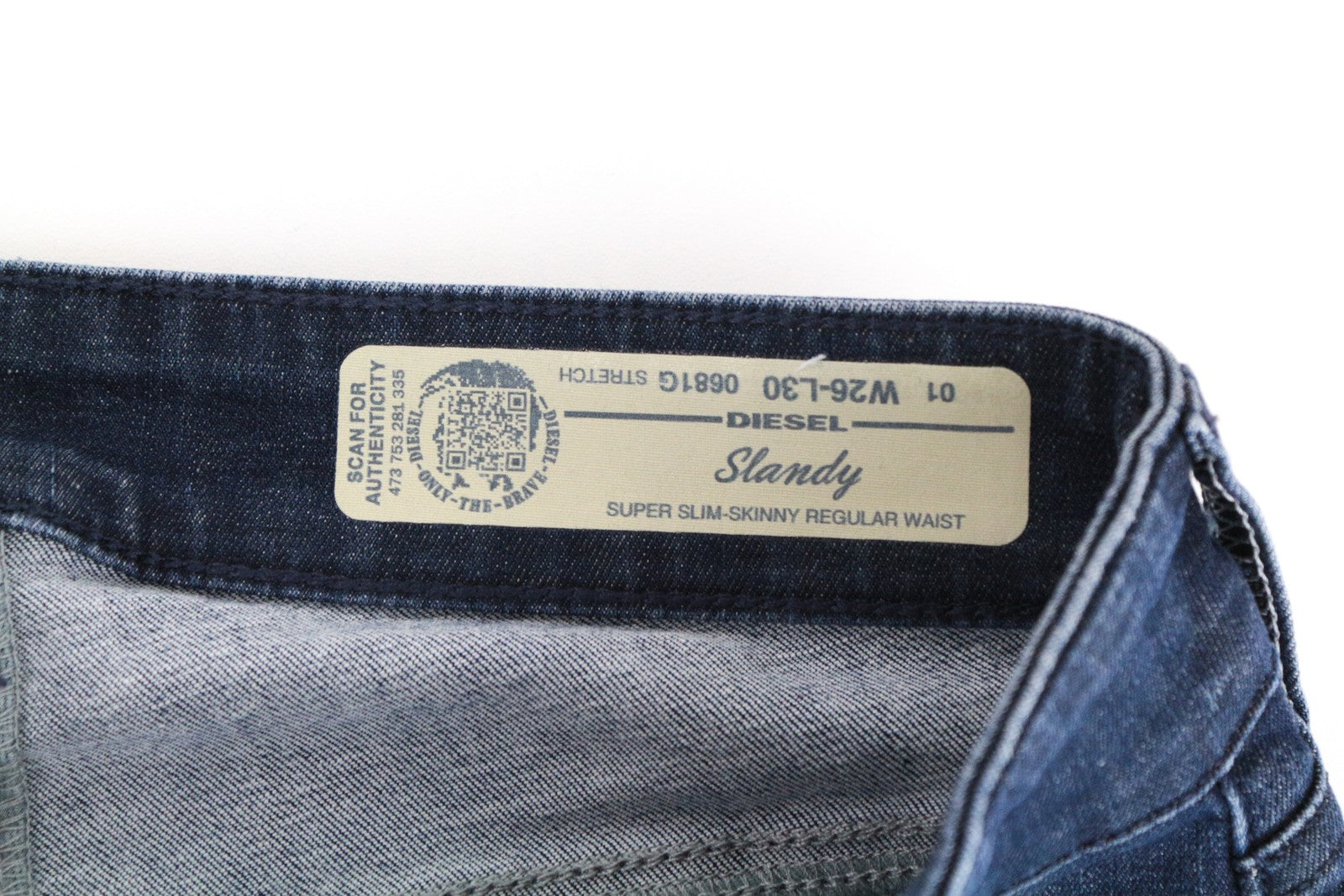 DIESEL Slandy 0681G W26 L30 Slim Fit Super Skinny mėlyni tamprūs moteriški džinsai 