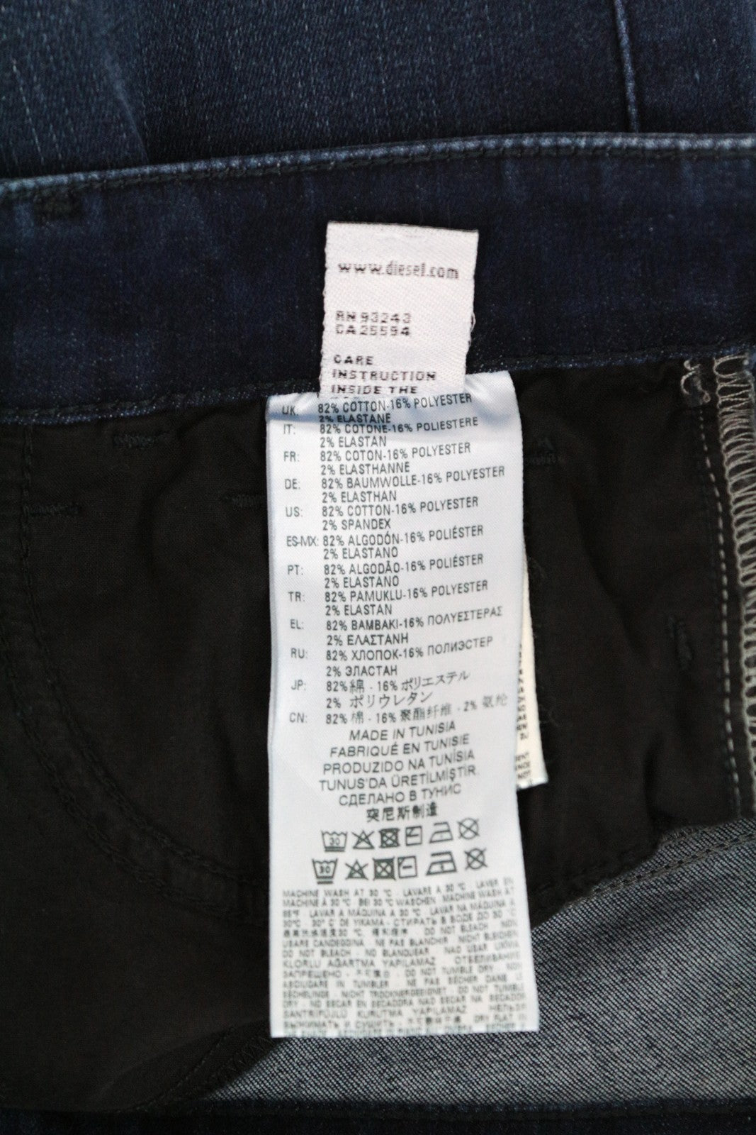 DIESEL Slandy 0890K W31 L32 moteriški tamprūs itin ploni tamsiai mėlyni džinsai 