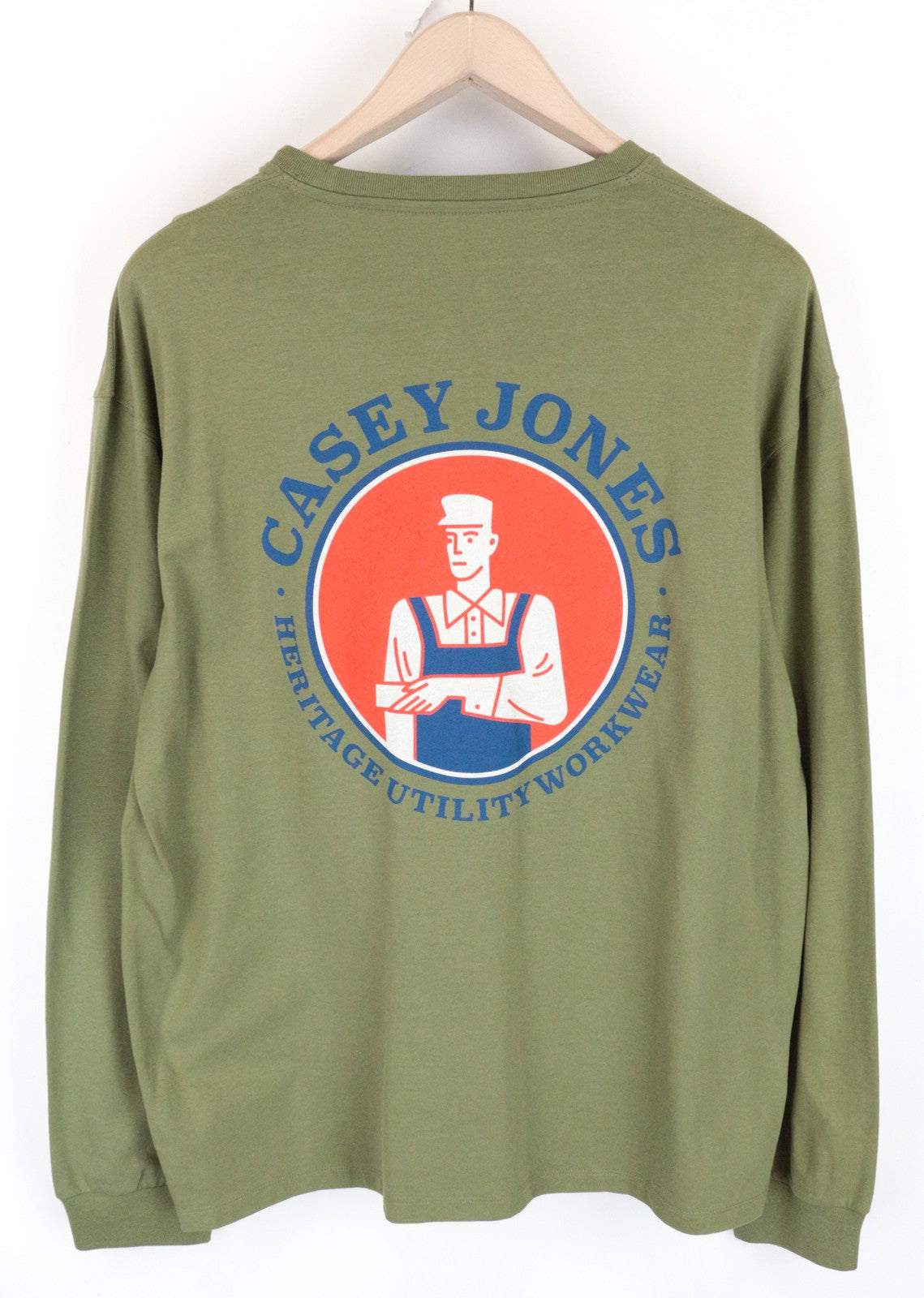 WRANGLER vyriški marškinėliai M žali medvilniniai su logotipu nugaroje ilgomis rankovėmis 