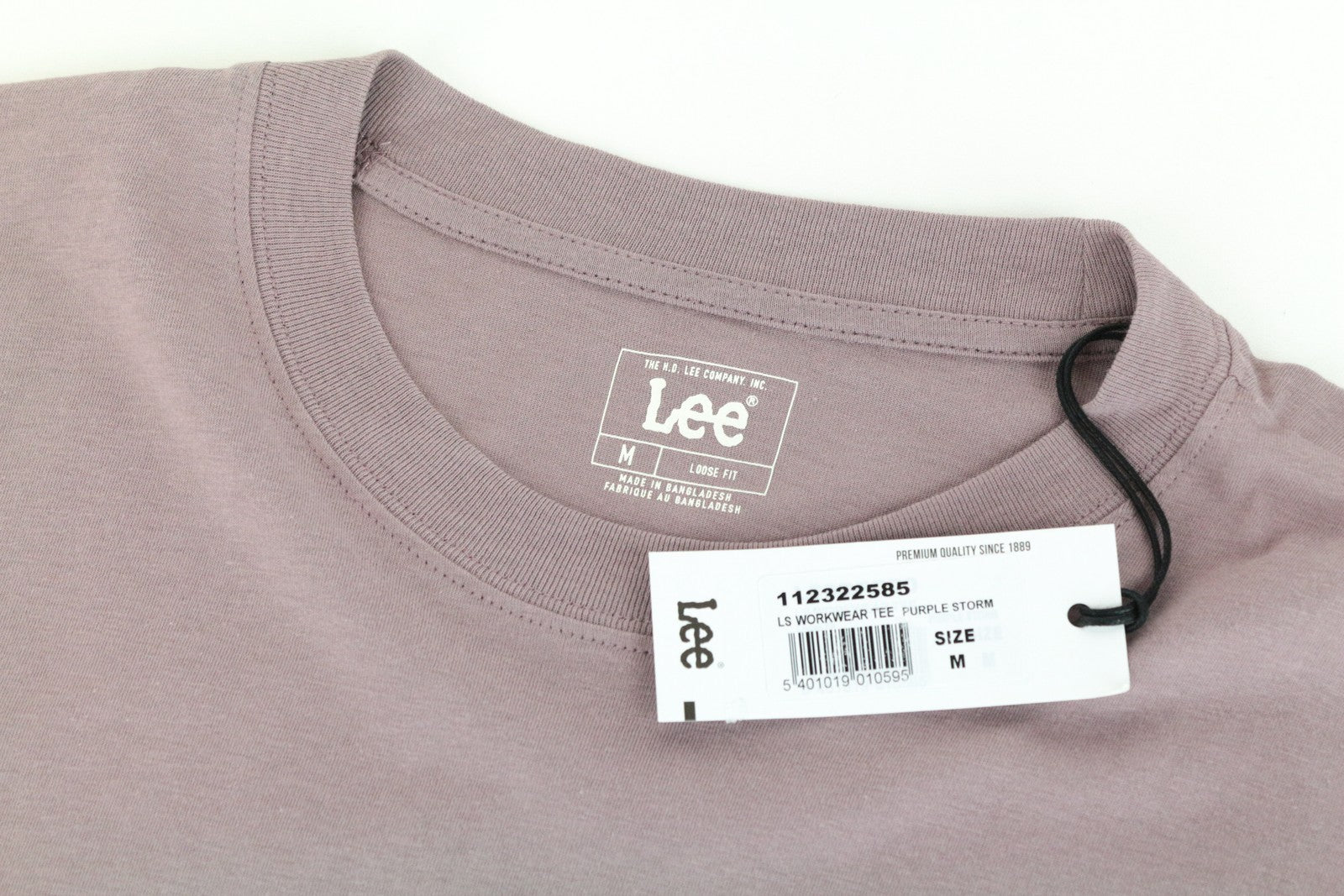 LEE vyriški marškinėliai M violetiniai skalbti ilgomis rankovėmis medvilniniai megztiniai laisvo kirpimo 