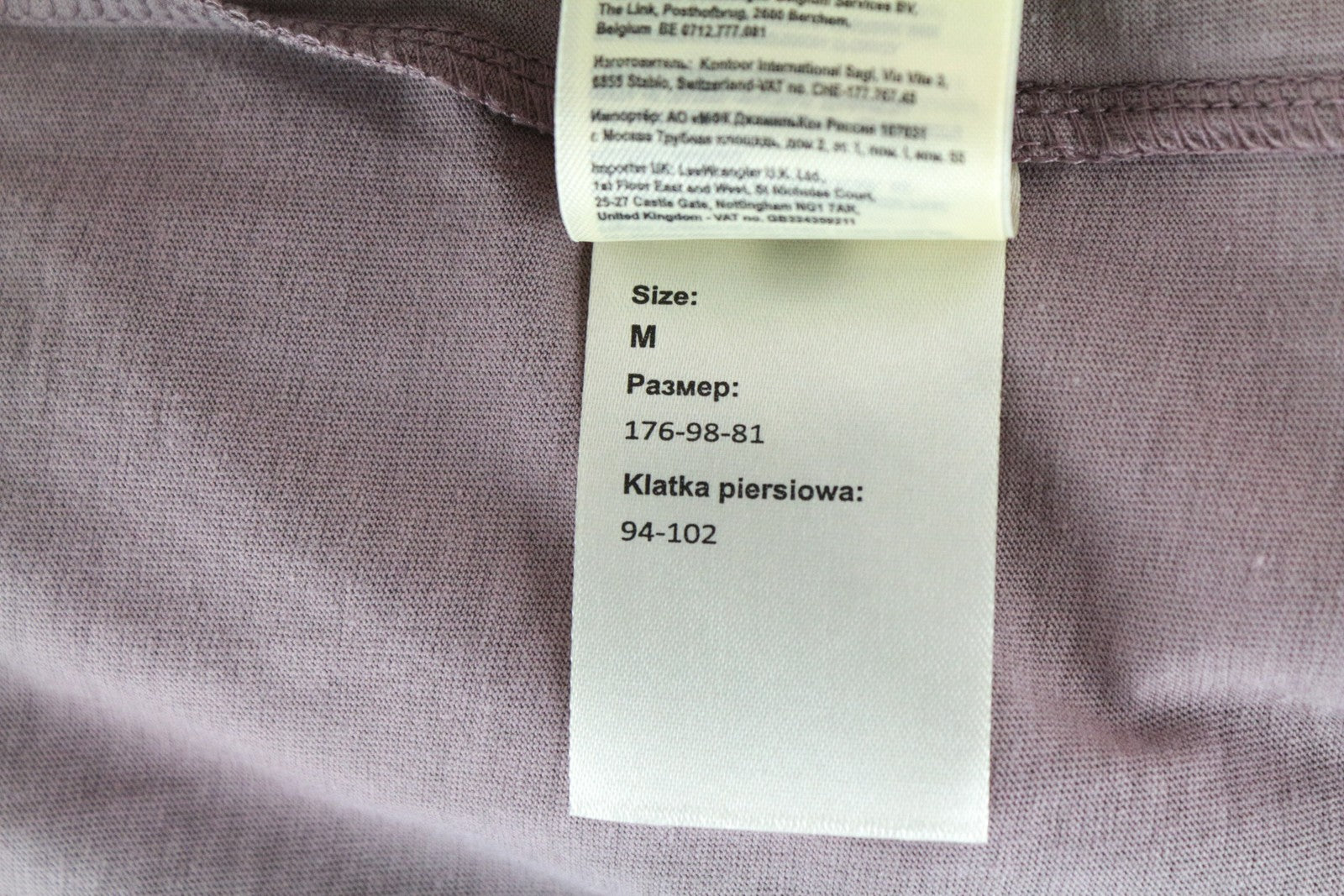 LEE vyriški marškinėliai M violetiniai skalbti ilgomis rankovėmis medvilniniai megztiniai laisvo kirpimo 