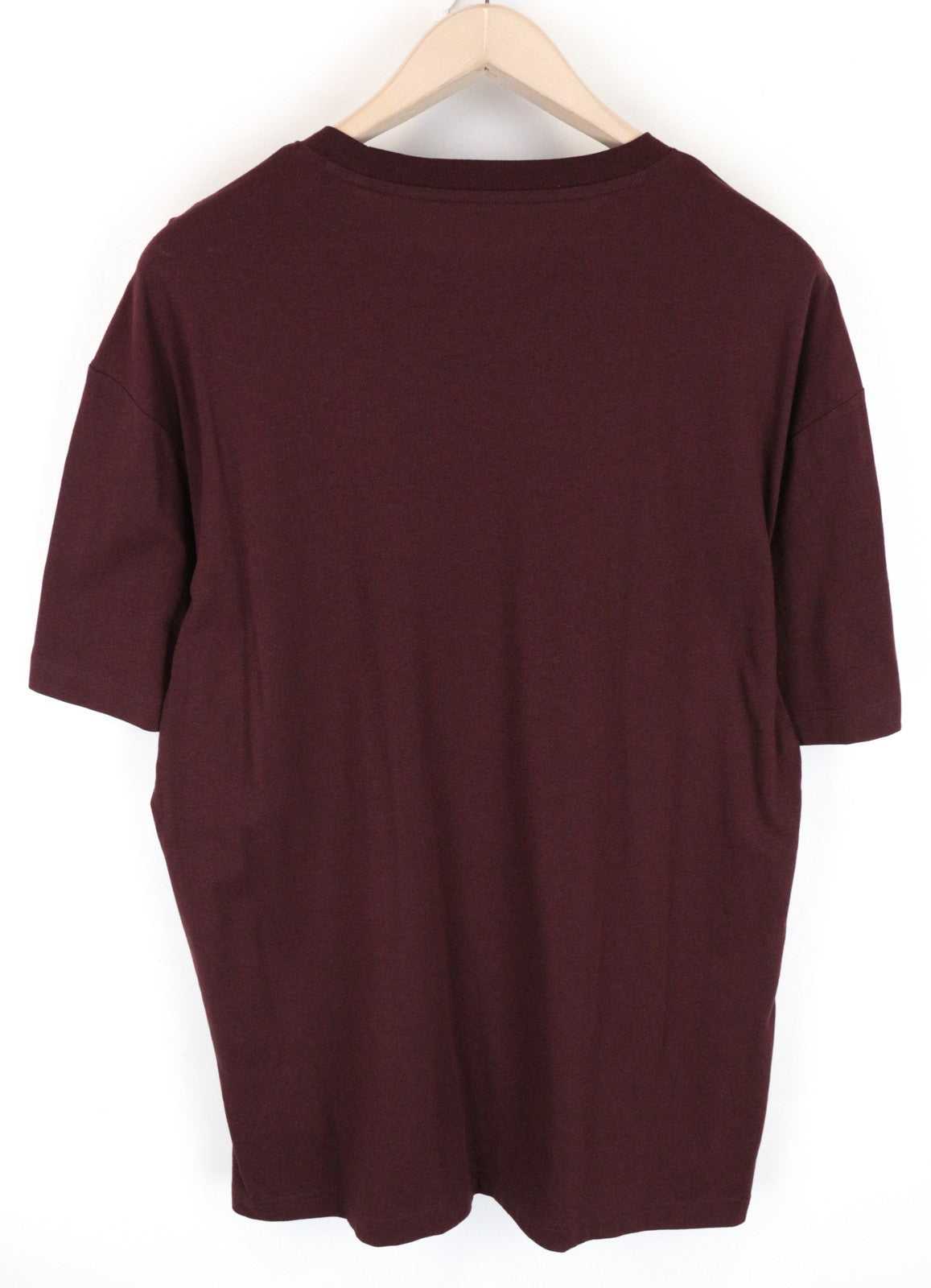 LEE vyriški marškinėliai M bordo spalvos laisvo kirpimo medvilniniai marškinėliai trumpomis rankovėmis 