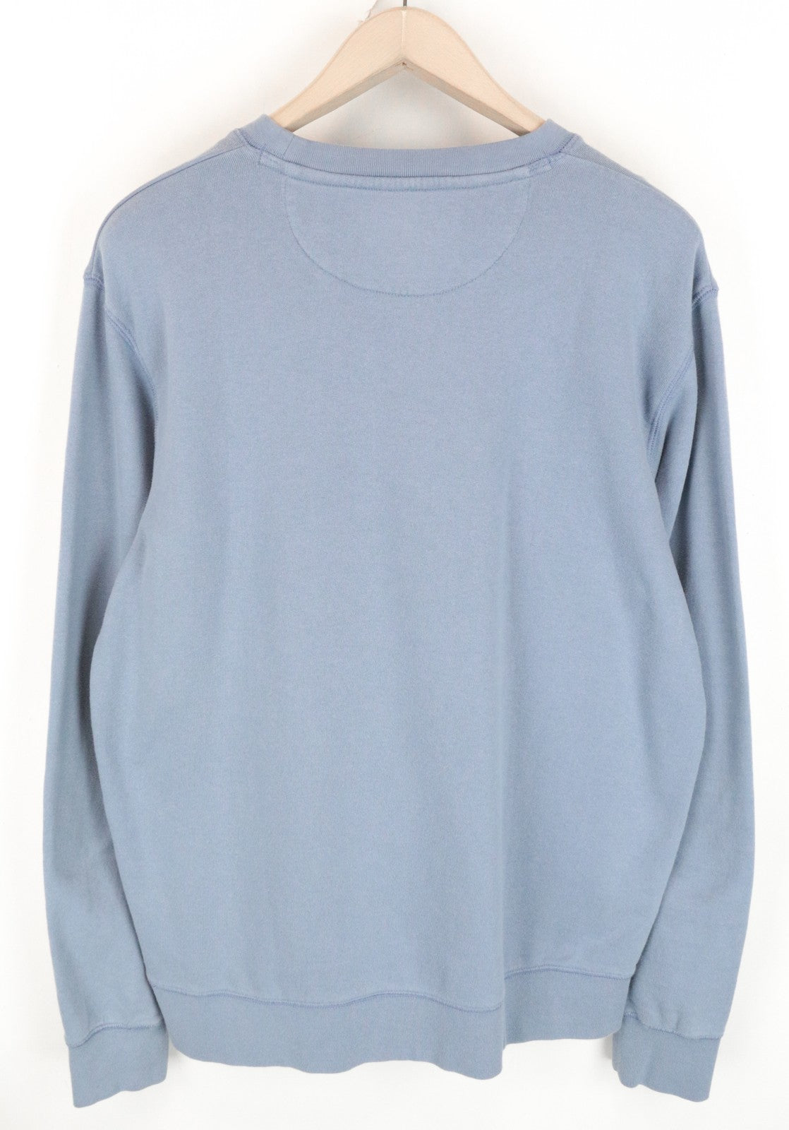 WRANGLER vyriškas M dydžio džemperis mėlynas skalbtos medvilnės megztinis ilgomis rankovėmis 