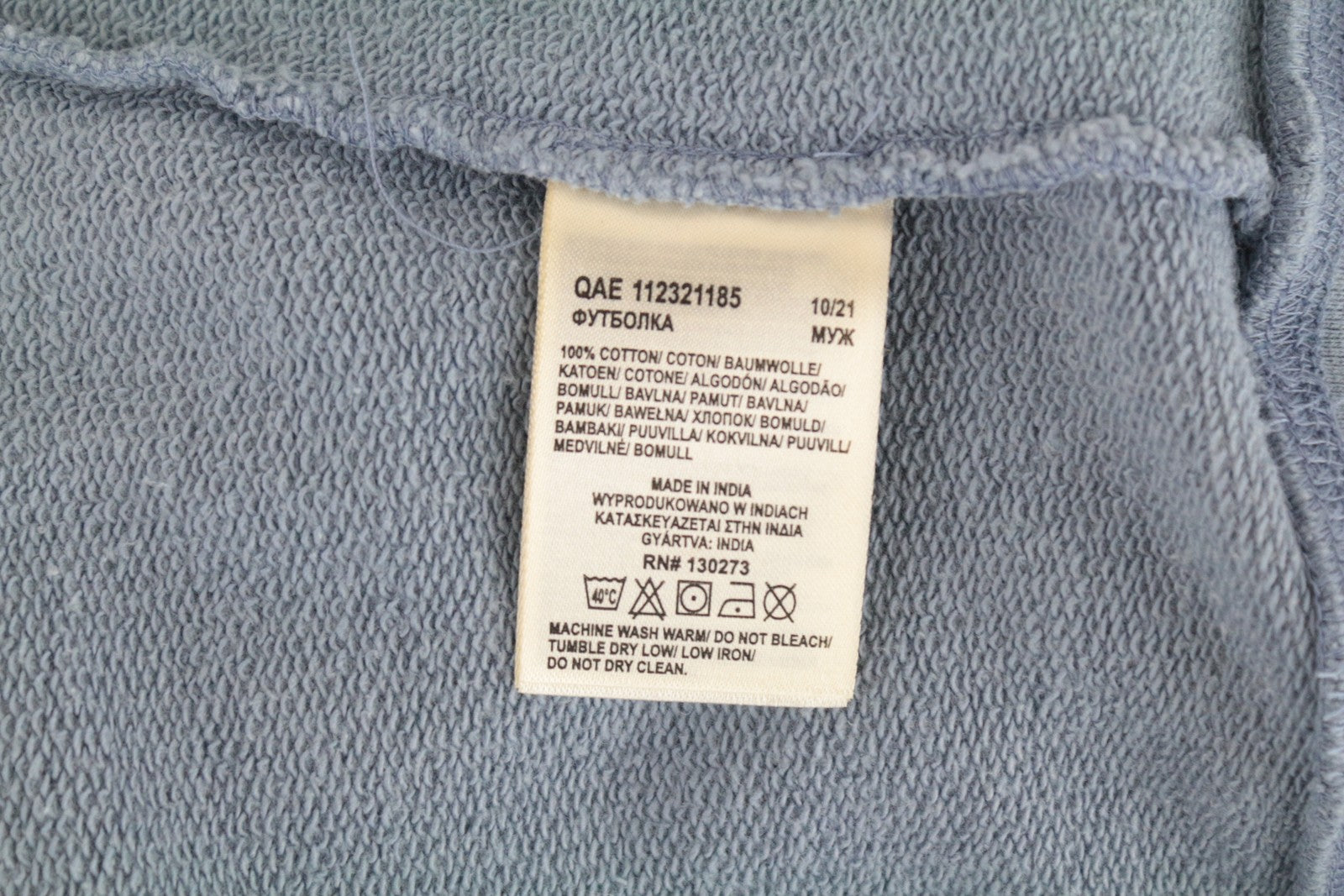 WRANGLER vyriškas M dydžio džemperis mėlynas skalbtos medvilnės megztinis ilgomis rankovėmis 