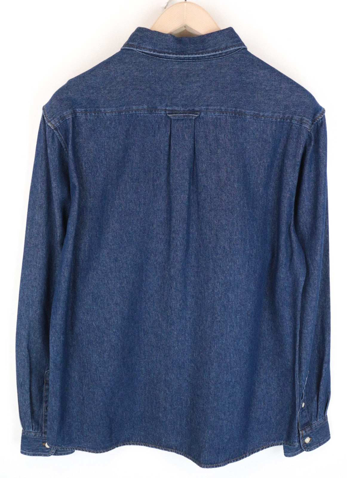 WRANGLER vyriški mėlyni džinsiniai marškinėliai iš grynos medvilnės su kišenėmis ir sagomis