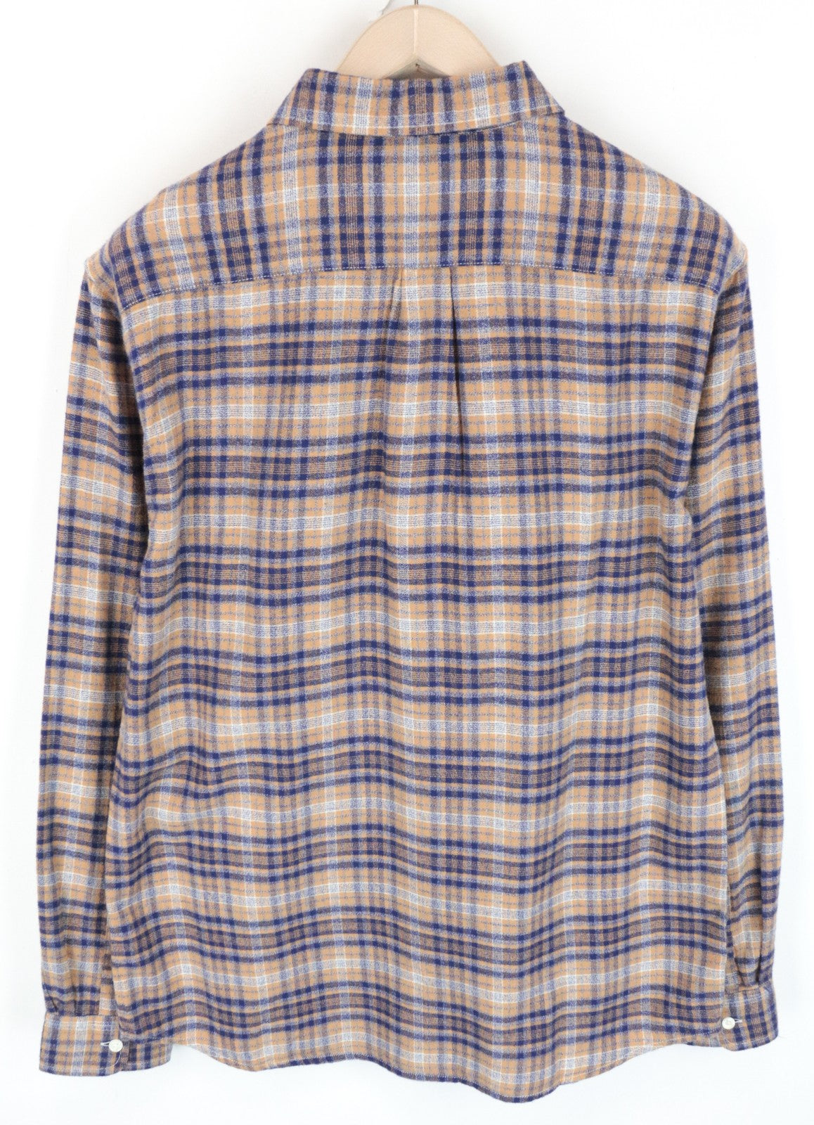 WRANGLER vyriški M dydžio šviesiai rudi languoti medvilniniai marškinėliai ilgomis rankovėmis