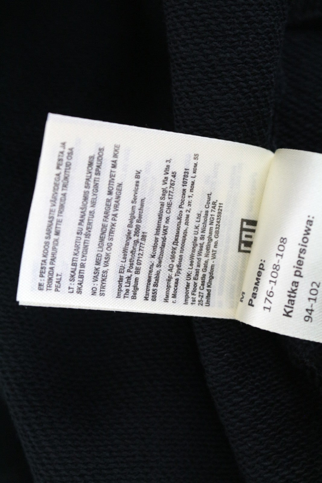 WRANGLER vyriškas M dydžio juodas medvilninis džemperis su spausdintu logotipu 